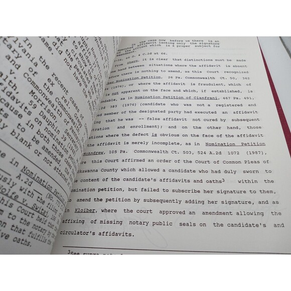 Commonwealth Court of Pennsylvania Election Cases July 1, 1987 - 1994 Book - Picture 6 of 10